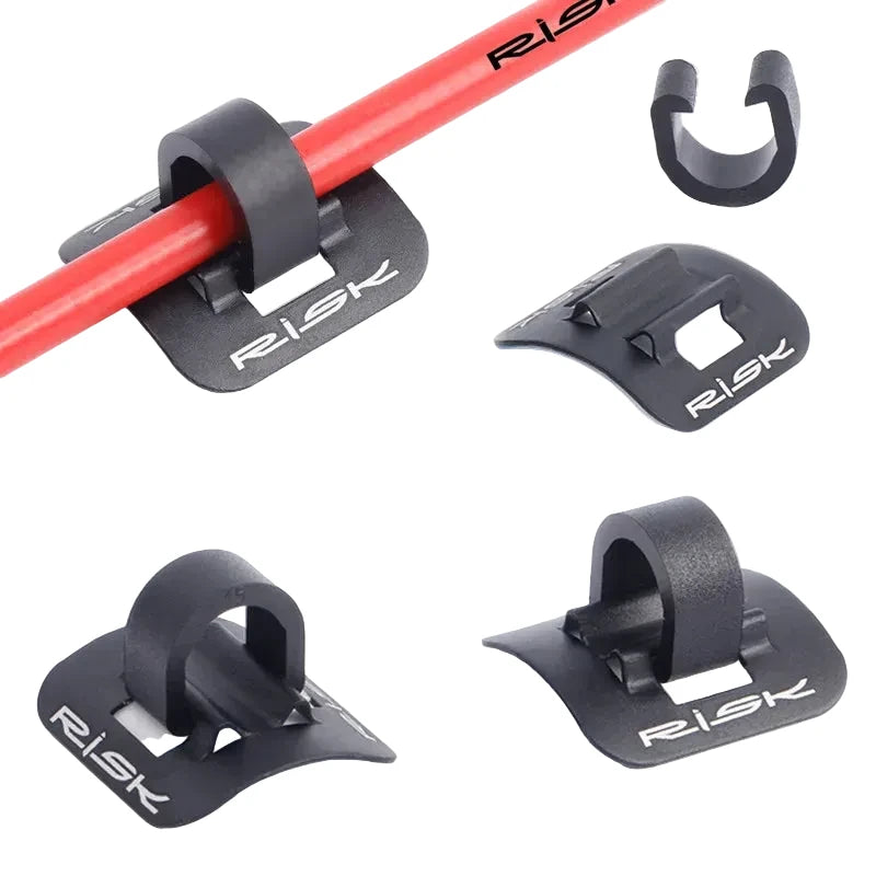 RISK Kabelhalter selbstklebend Aluminium – Fahrrad Zugclips