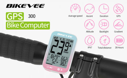 Bikevee BKV-3001 GPS Fahrradcomputer – GPS, 2.4” Display, IPX7 wasserdicht, kabellos