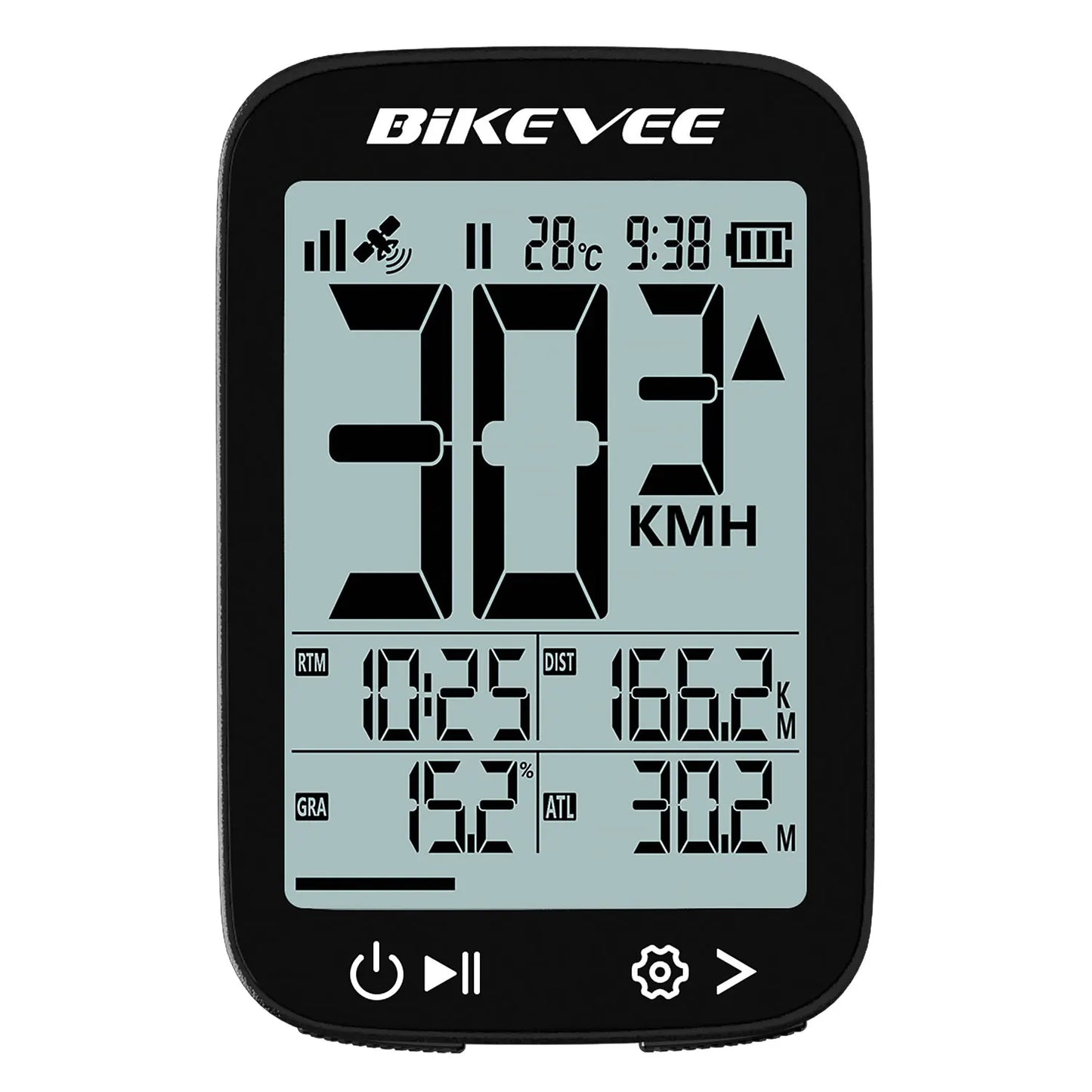 Bikevee BKV-3001 GPS Fahrradcomputer – GPS, 2.4” Display, IPX7 wasserdicht, kabellos