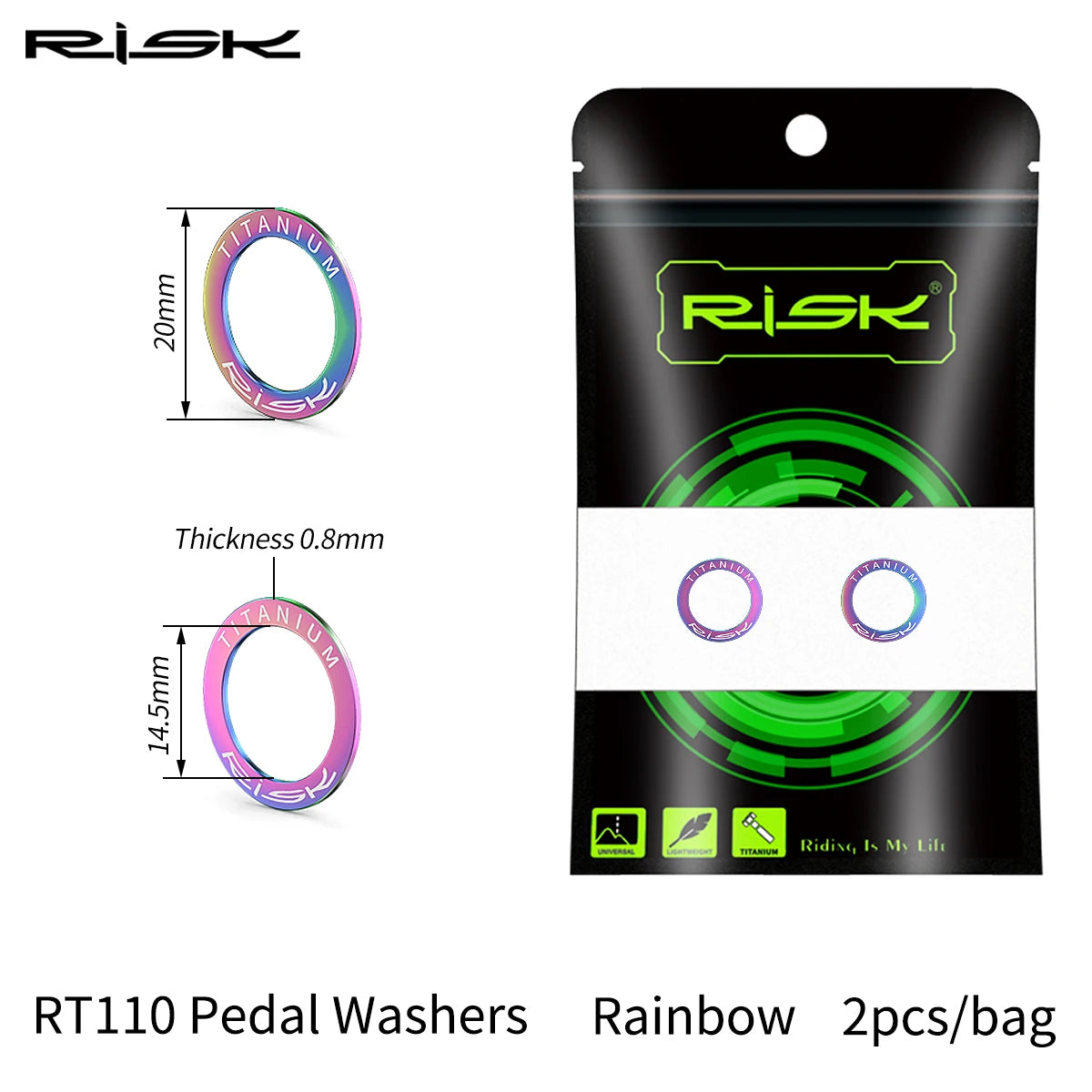 Titan-Pedalunterlegscheiben fürs Fahrrad – RISK Pedal Washer Set