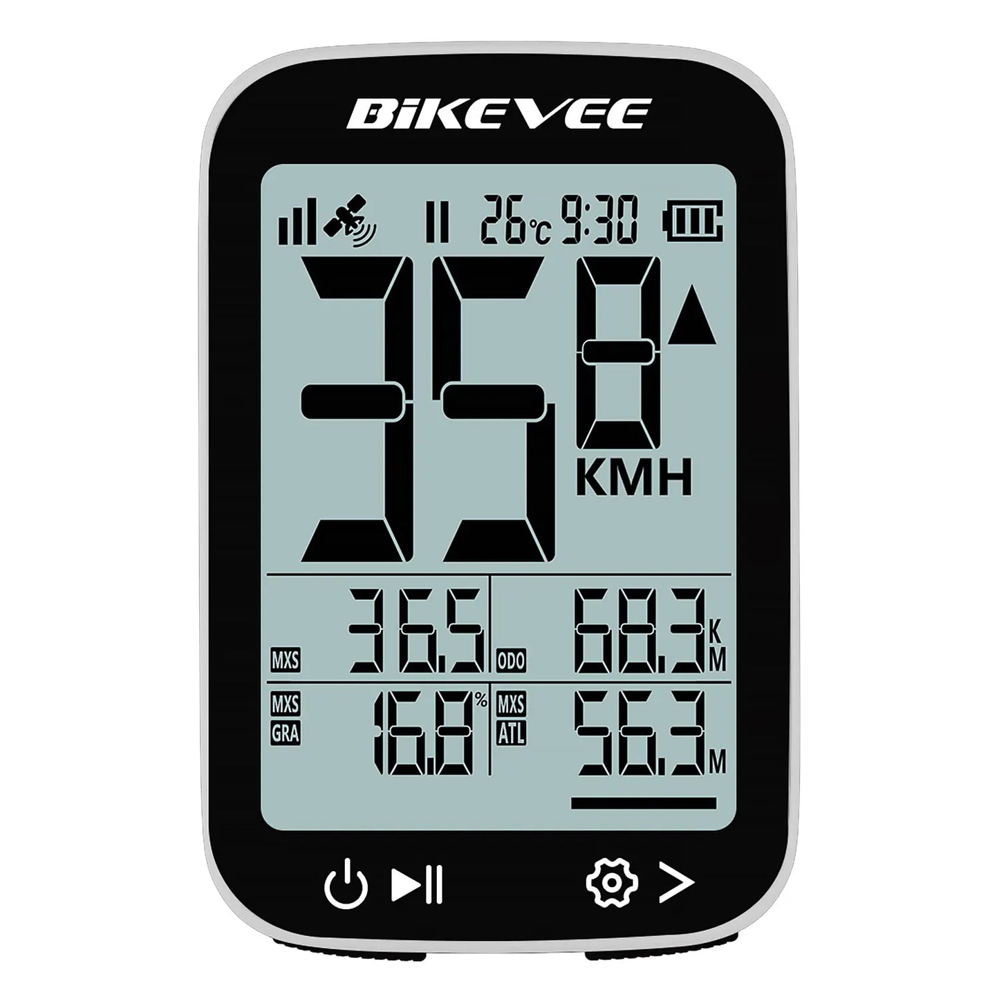 Bikevee BKV-3001 GPS Fahrradcomputer – GPS, 2.4” Display, IPX7 wasserdicht, kabellos