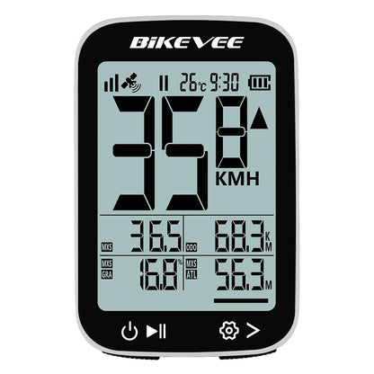 Bikevee BKV-3001 GPS Fahrradcomputer – GPS, 2.4” Display, IPX7 wasserdicht, kabellos