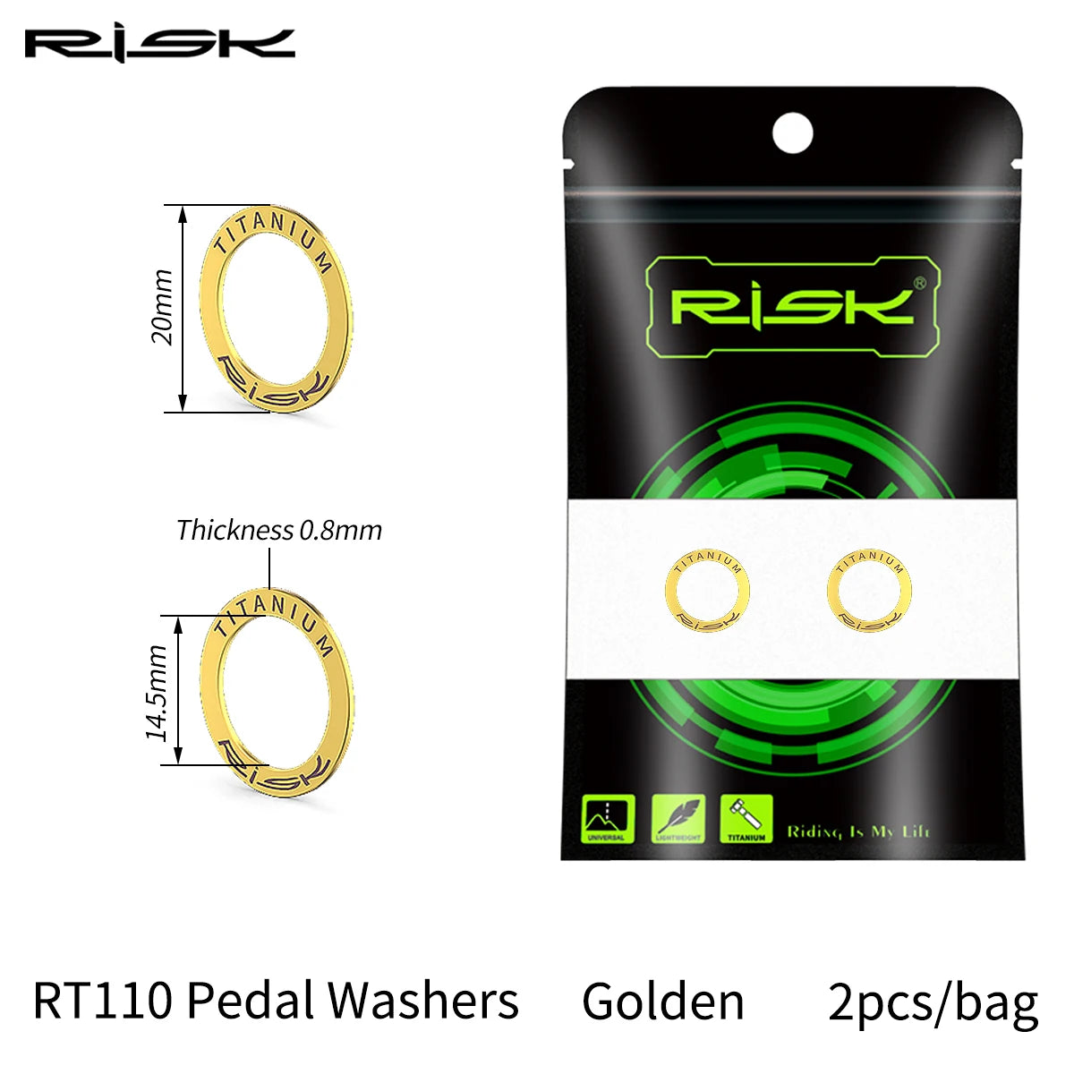 Titan-Pedalunterlegscheiben fürs Fahrrad – RISK Pedal Washer Set