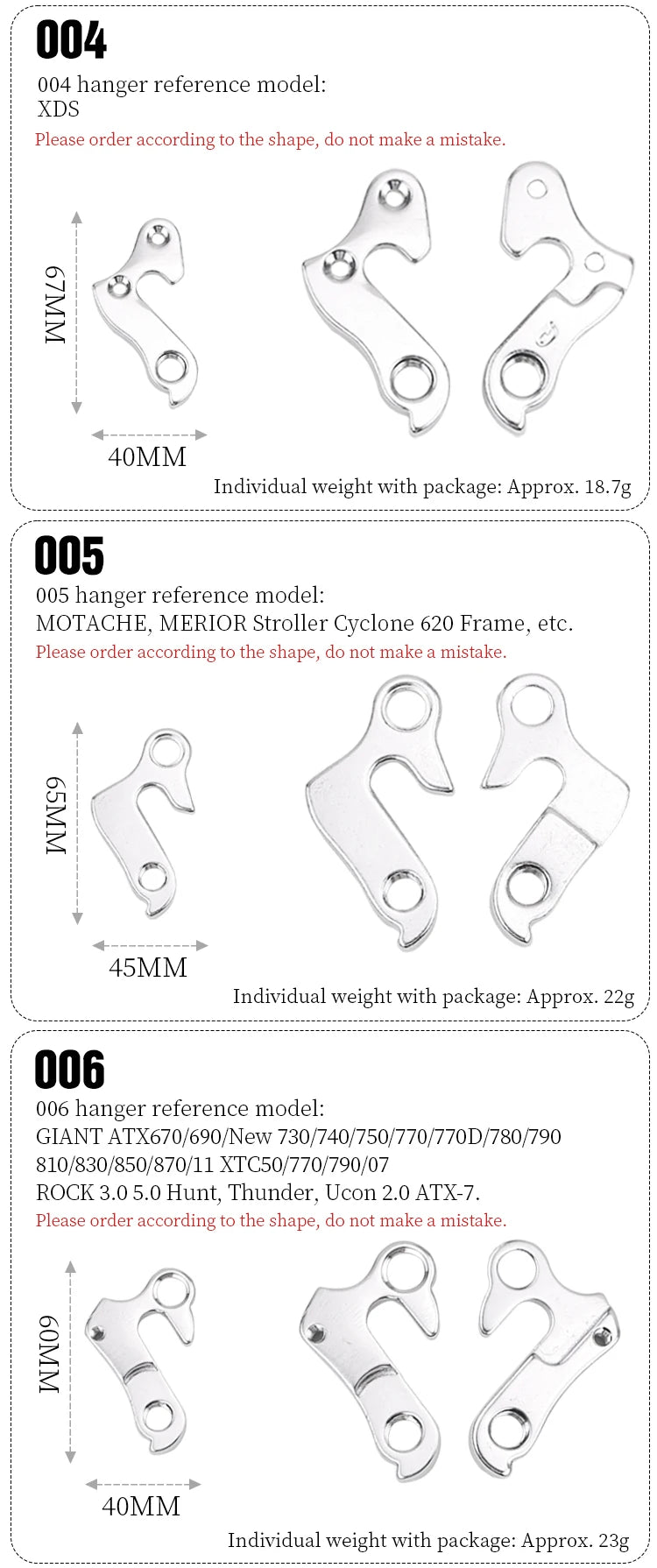 LEBYCLE Universal Schaltaugen / Rear Derailleur Hanger