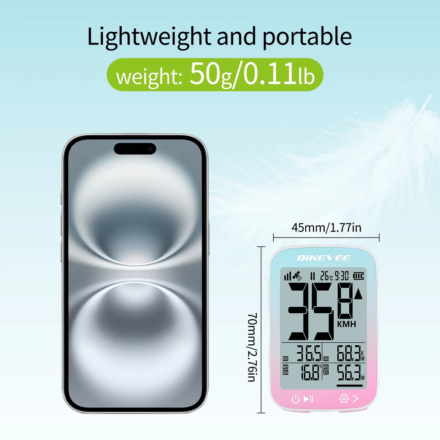 Bikevee BKV-3001 GPS Fahrradcomputer – GPS, 2.4” Display, IPX7 wasserdicht, kabellos