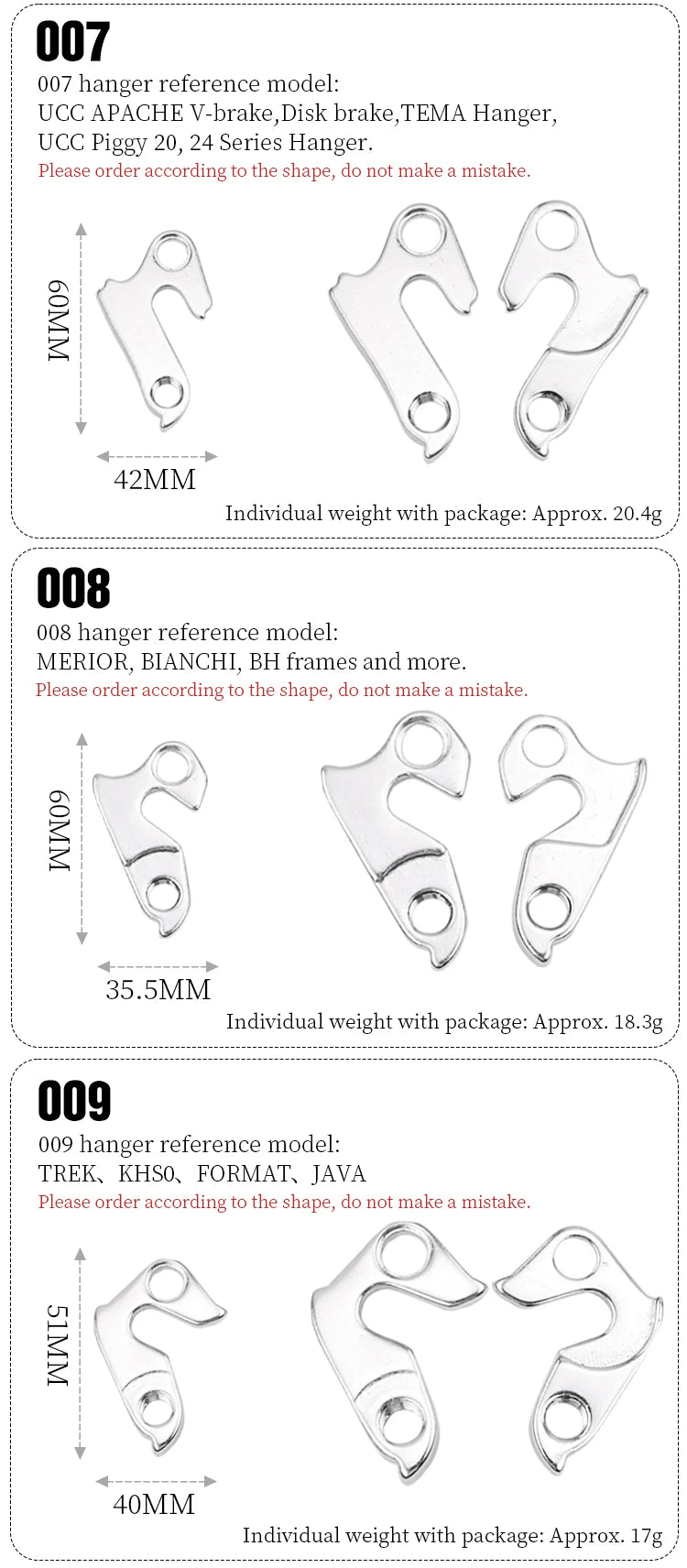 LEBYCLE Universal Schaltaugen / Rear Derailleur Hanger