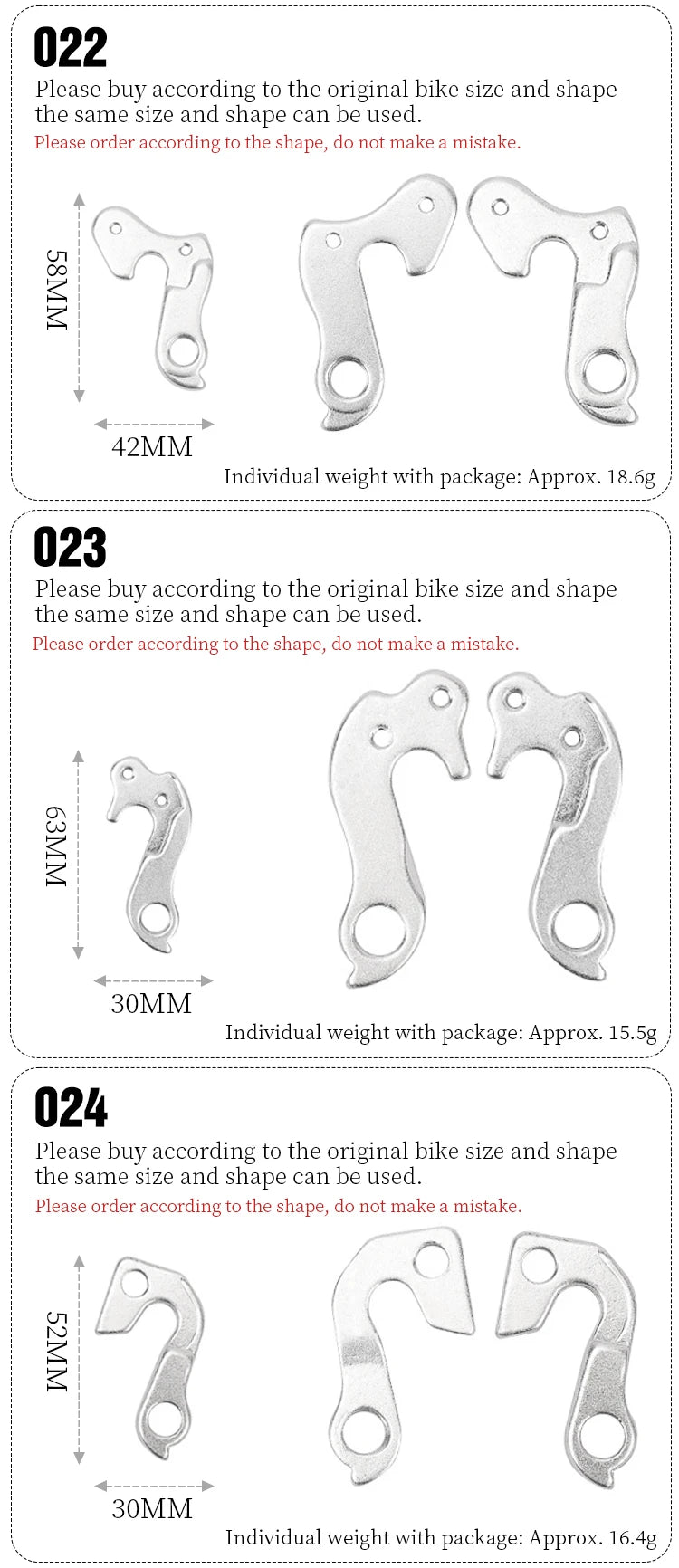 LEBYCLE Universal Schaltaugen / Rear Derailleur Hanger