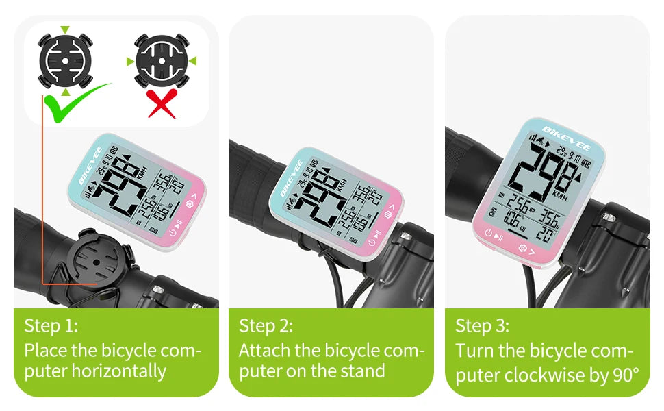 Bikevee BKV-3001 GPS Fahrradcomputer – GPS, 2.4” Display, IPX7 wasserdicht, kabellos