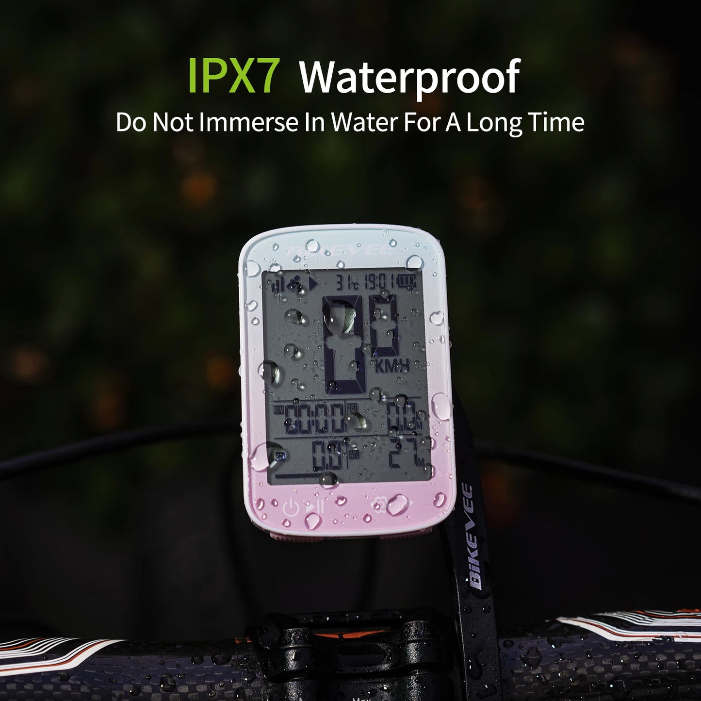 Bikevee BKV-3001 GPS Fahrradcomputer – GPS, 2.4” Display, IPX7 wasserdicht, kabellos