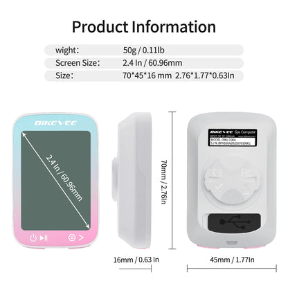 Bikevee BKV-3001 GPS Fahrradcomputer – GPS, 2.4” Display, IPX7 wasserdicht, kabellos