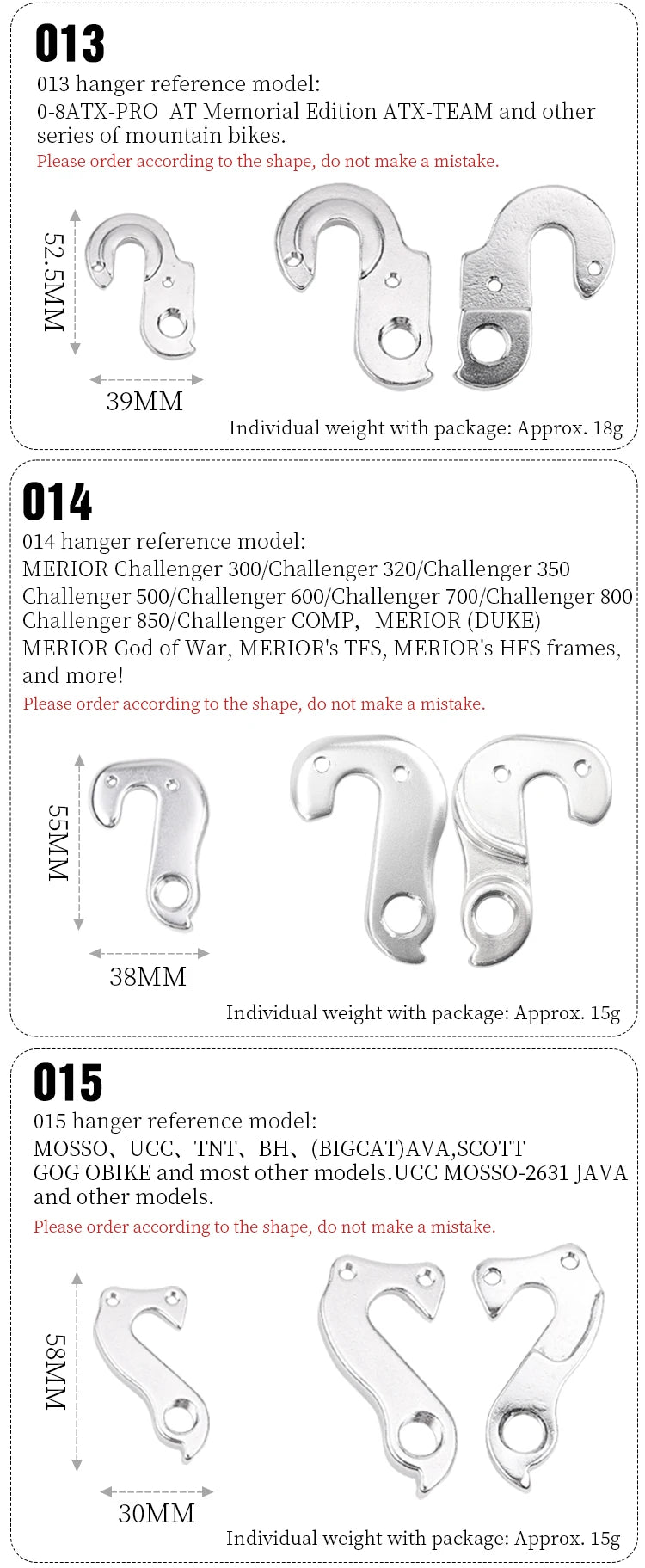 LEBYCLE Universal Schaltaugen / Rear Derailleur Hanger