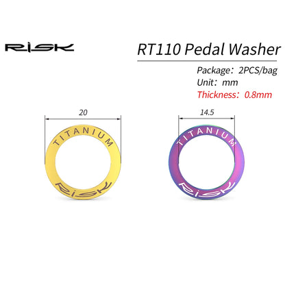 Titan-Pedalunterlegscheiben fürs Fahrrad – RISK Pedal Washer Set