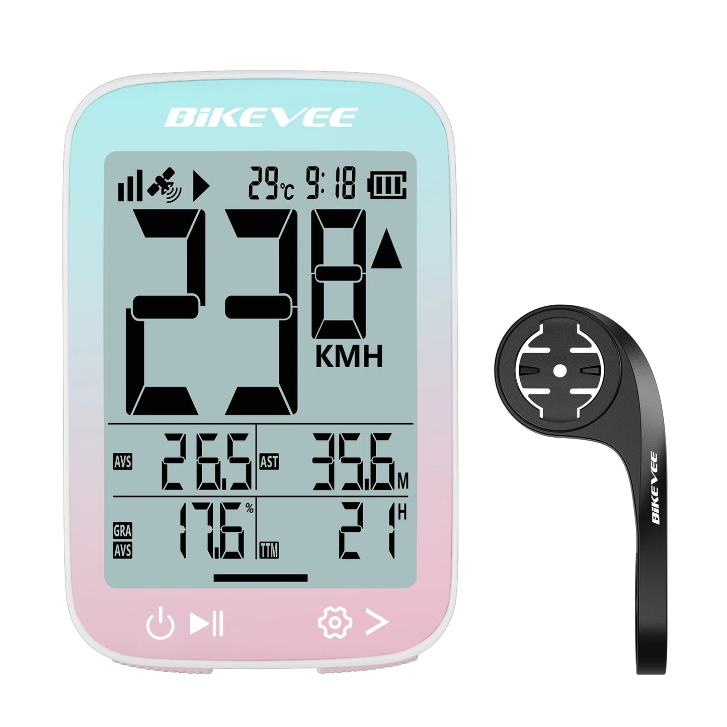 Bikevee BKV-3001 GPS Fahrradcomputer – GPS, 2.4” Display, IPX7 wasserdicht, kabellos