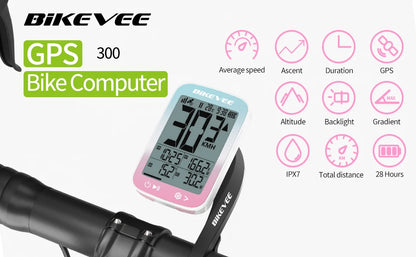 Bikevee BKV-3001 GPS Fahrradcomputer – GPS, 2.4” Display, IPX7 wasserdicht, kabellos