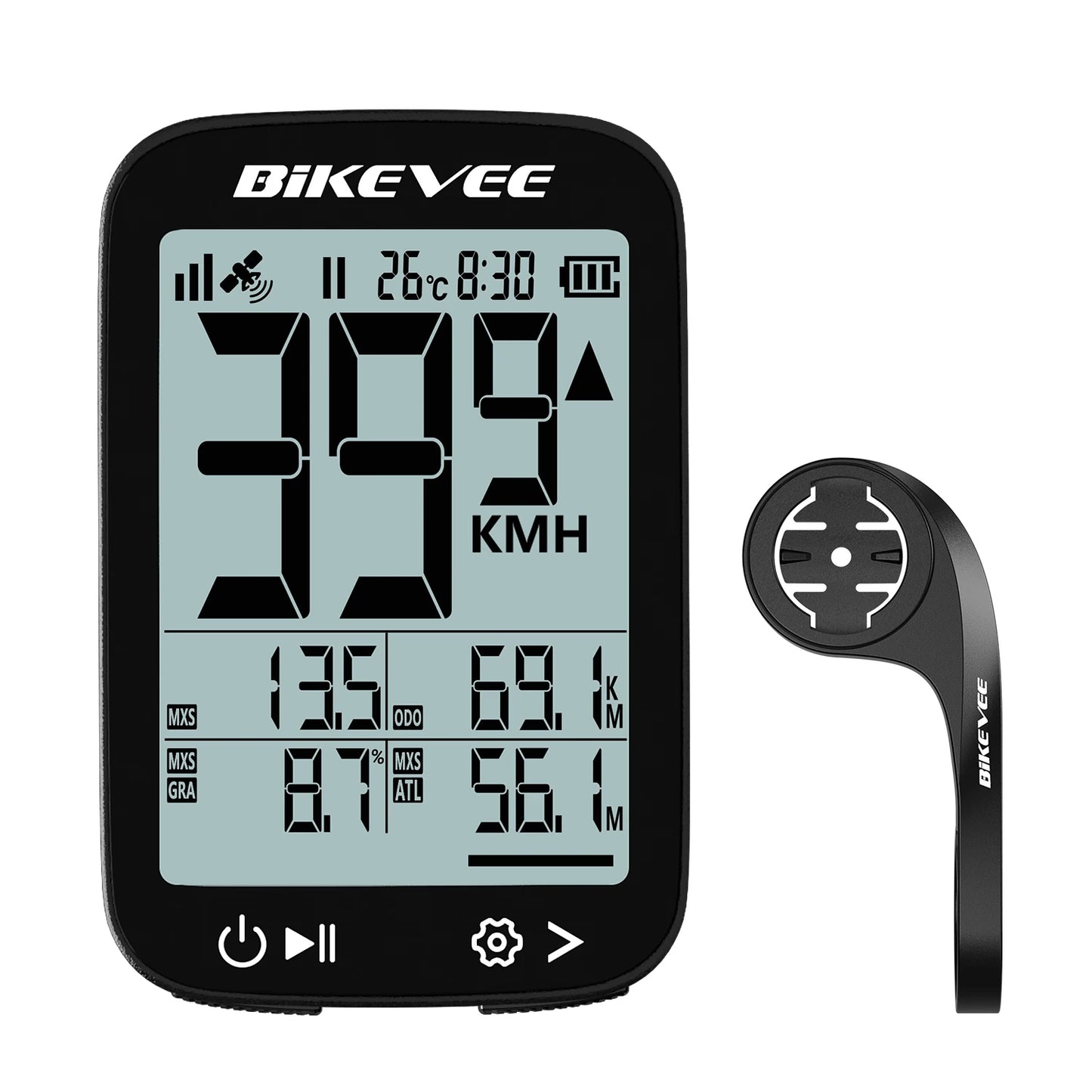 Bikevee BKV-3001 GPS Fahrradcomputer – GPS, 2.4” Display, IPX7 wasserdicht, kabellos